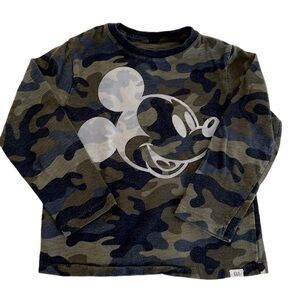 GUC⭐️ GAP by Disney Mickey Mouse Camo Long Sleeve Tee Size 5T